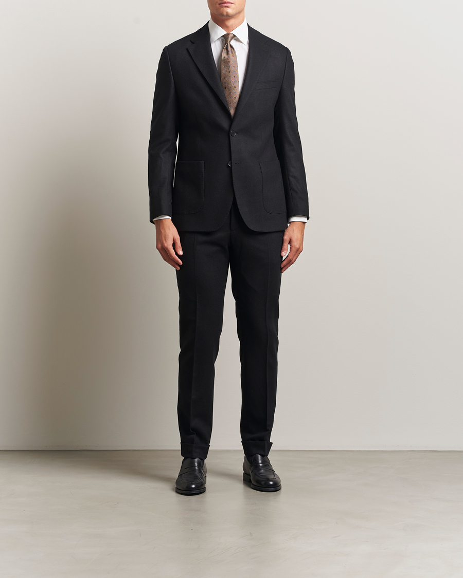 Uomini | Pantaloni | Morris | Jack Flannel Trousers Black