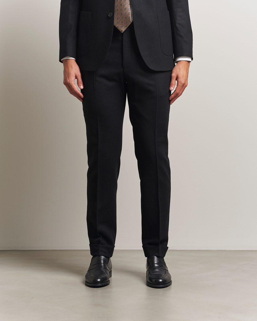 Uomini | Pantaloni | Morris | Jack Flannel Trousers Black