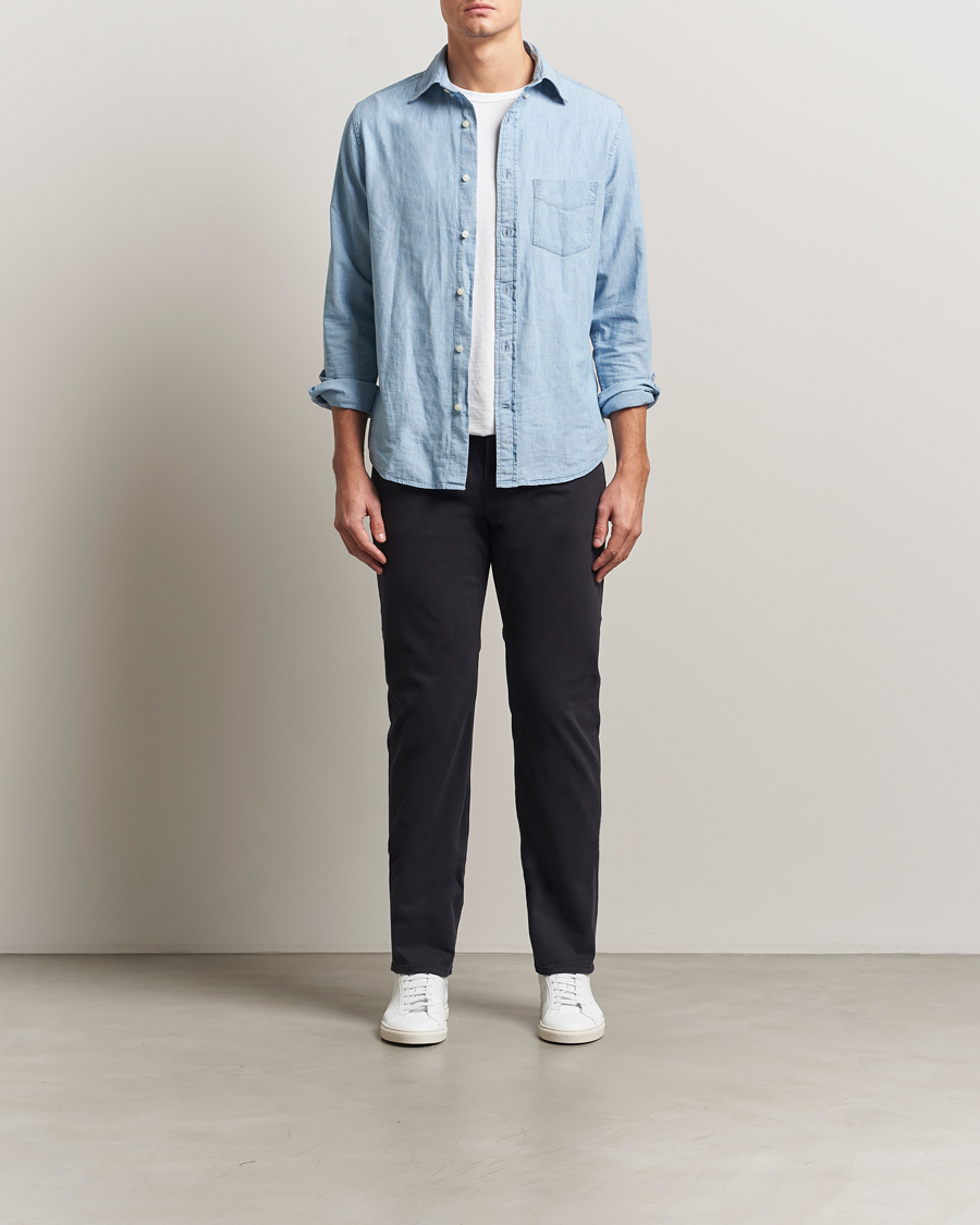 Uomini | Pantaloni | Morris | James Brushed 5-Pocket Pants Blue