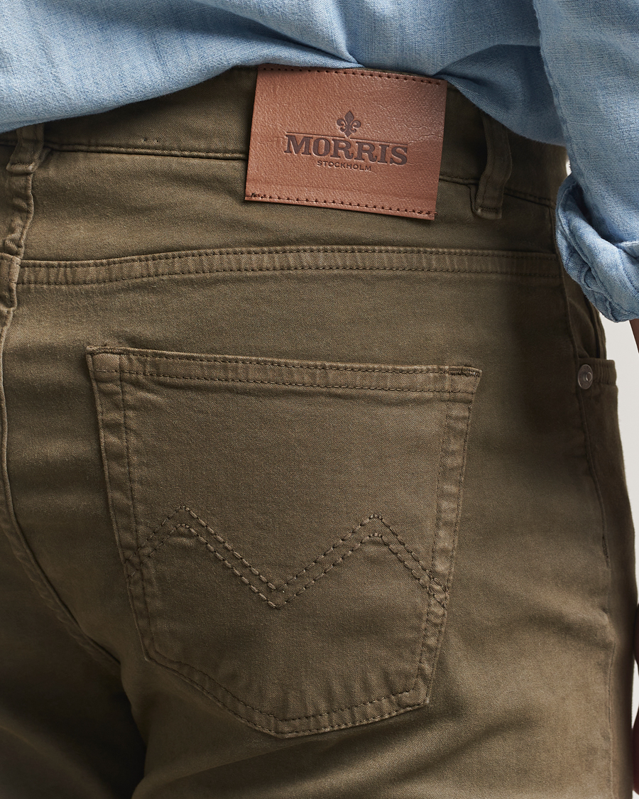 Uomini | Pantaloni | Morris | James Brushed 5-Pocket Pants Olive