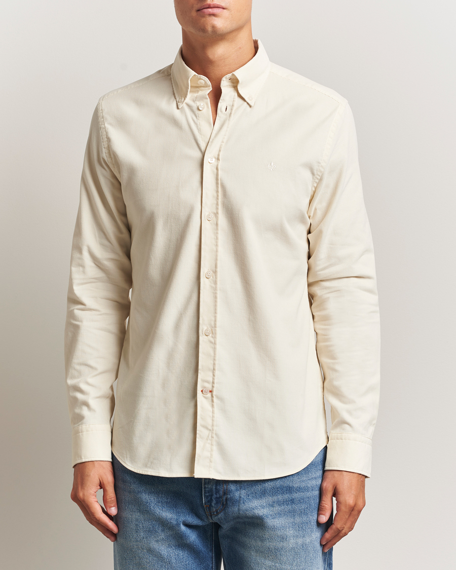 Uomini | Camicie | Morris | Douglas Corduroy Shirt Off White