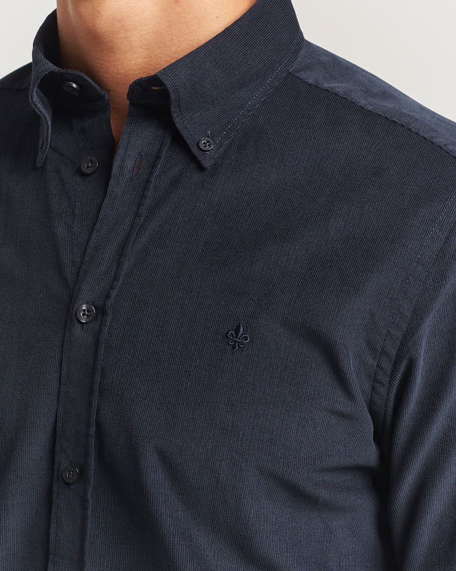Uomini | Camicie | Morris | Douglas Corduroy Shirt Navy