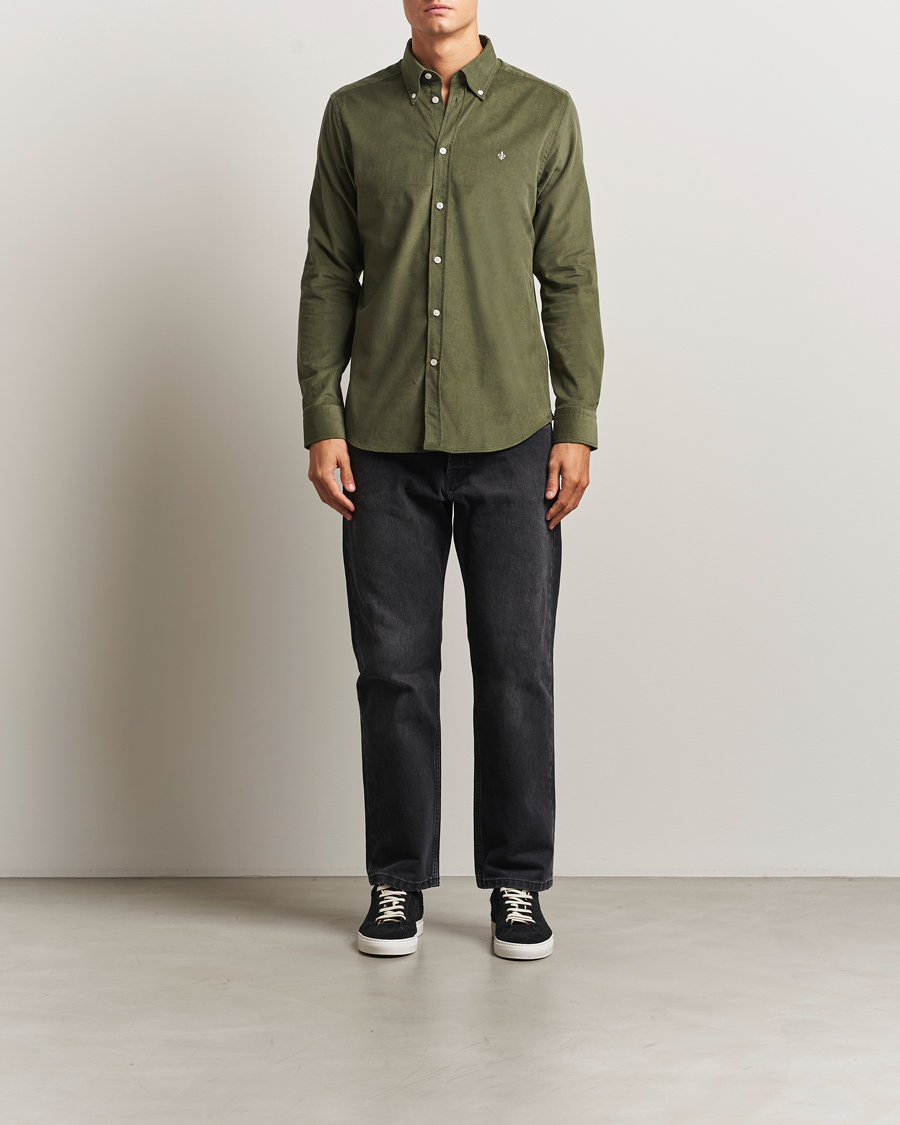 Uomini | Camicie | Morris | Douglas Corduroy Shirt Olive