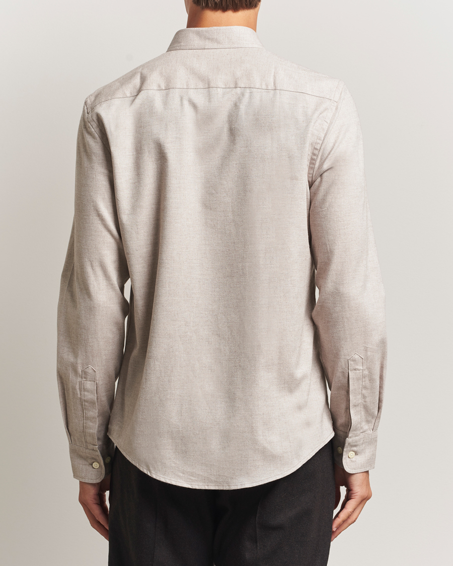 Uomini | Camicie | Morris | Watts Flannel Shirt Khaki