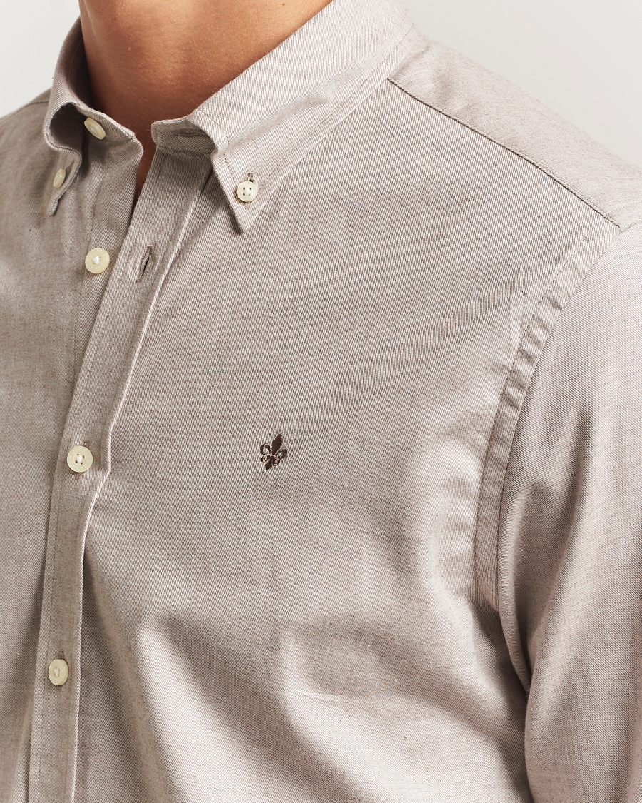 Uomini | Camicie | Morris | Watts Flannel Shirt Khaki