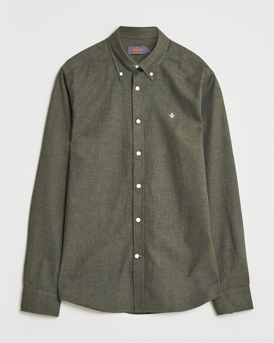 Uomini | Camicie | Morris | Watts Flannel Shirt Olive