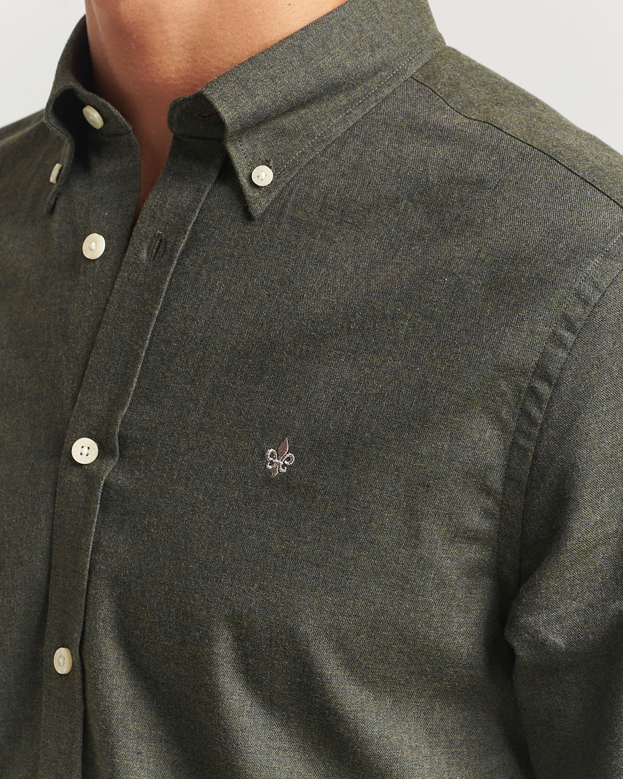 Uomini | Camicie | Morris | Watts Flannel Shirt Olive