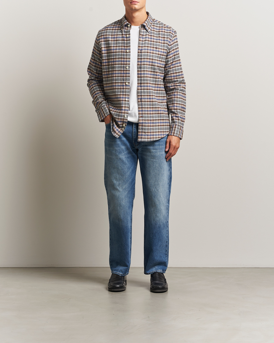Uomini | Camicie | Morris | Flannel Check Shirt Brown