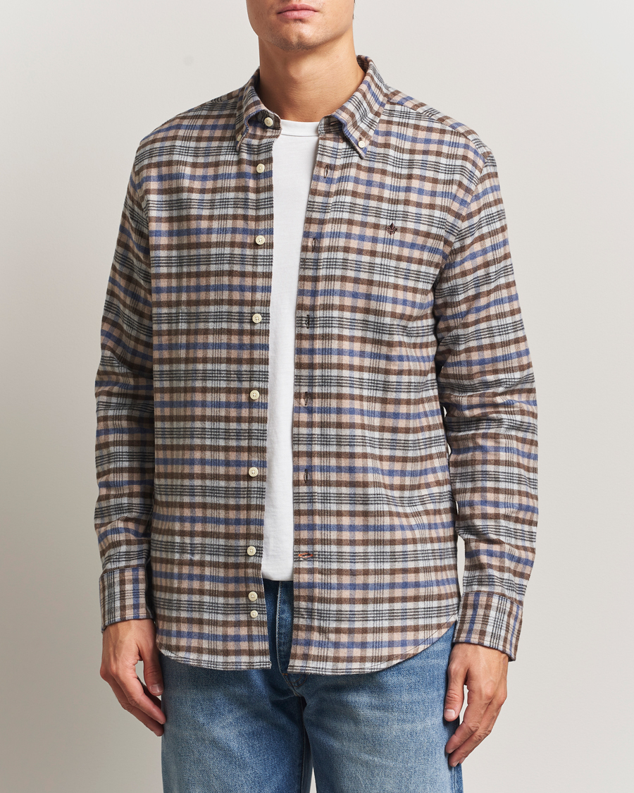 Uomini | Camicie | Morris | Flannel Check Shirt Brown