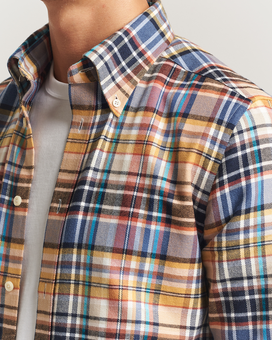 Uomini | Camicie | Morris | Happy Tartan Check Shirt Yellow