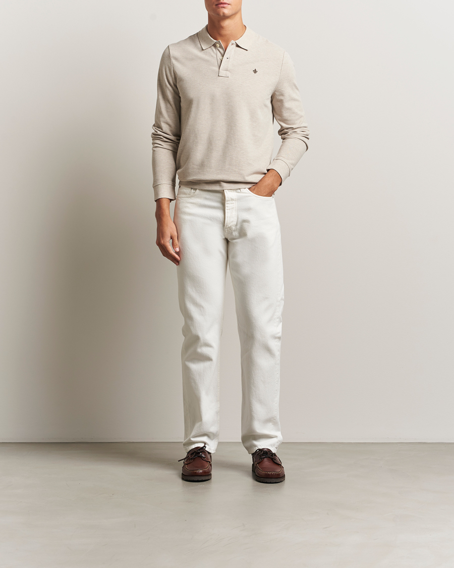 Uomini | Maglieria | Morris | Camden Long Sleeve Polo Shirt Khaki