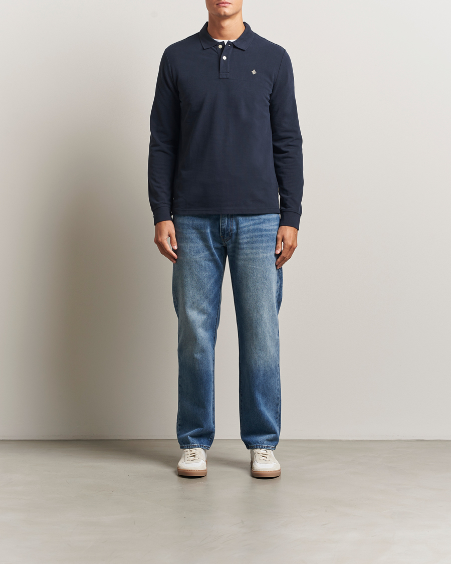 Uomini | Maglieria | Morris | Camden Long Sleeve Polo Shirt Navy