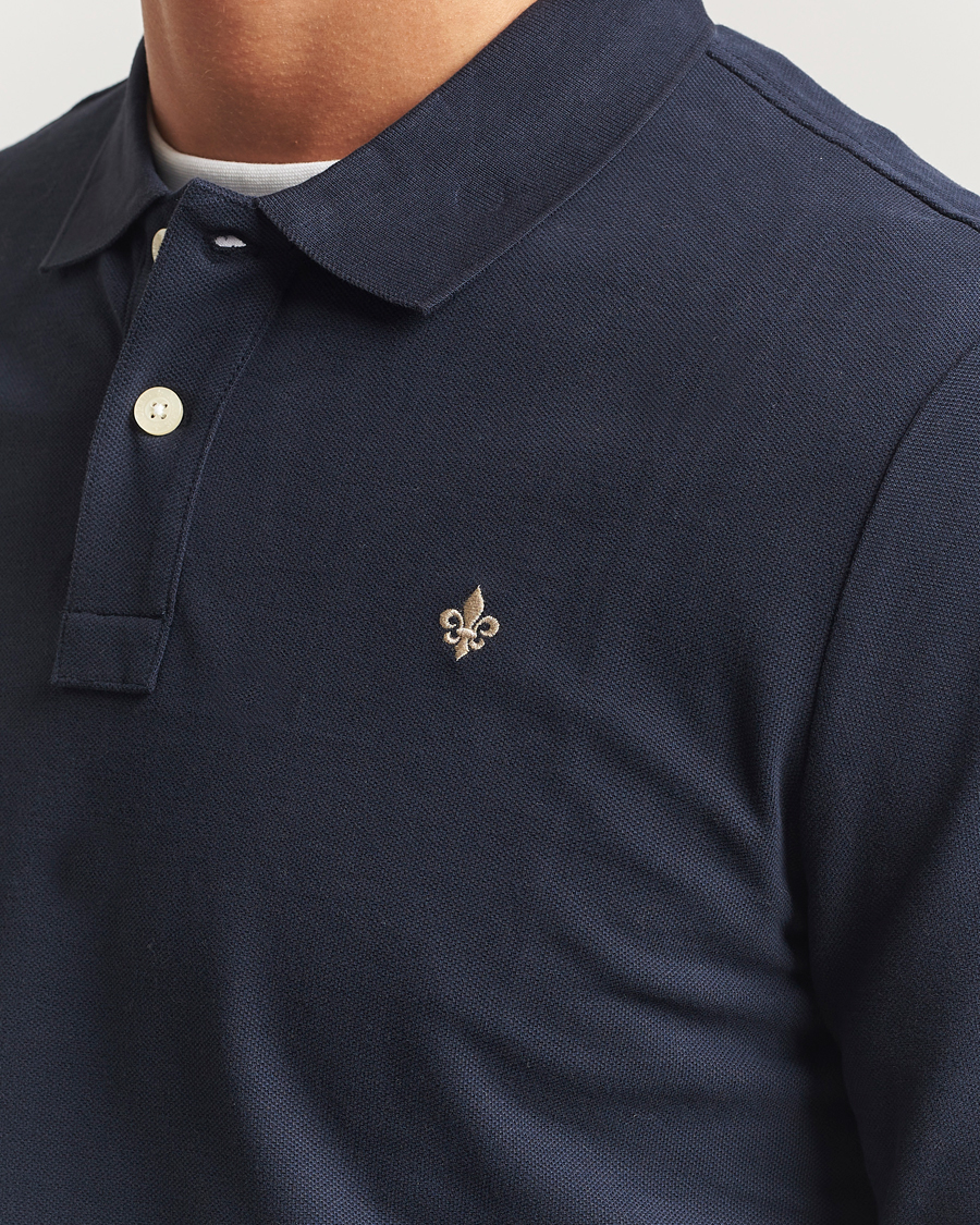 Uomini | Maglieria | Morris | Camden Long Sleeve Polo Shirt Navy
