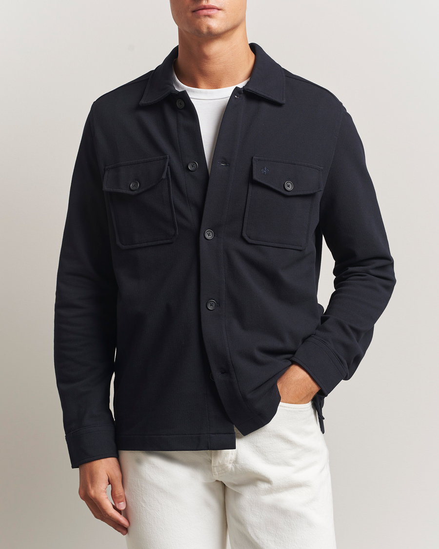 Uomini | Camicie | Morris | Andrew Jersey Overshirt Old Blue