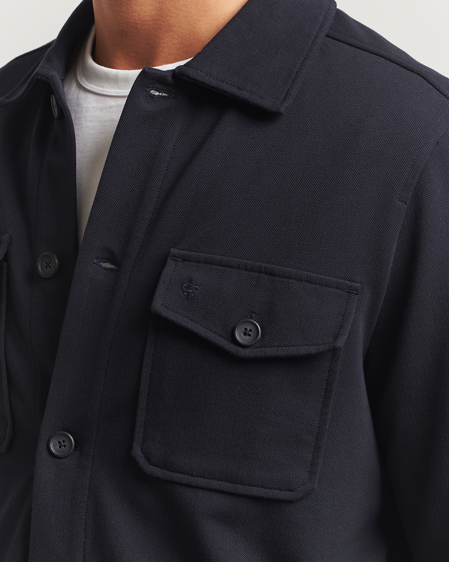 Uomini | Camicie | Morris | Andrew Jersey Overshirt Old Blue