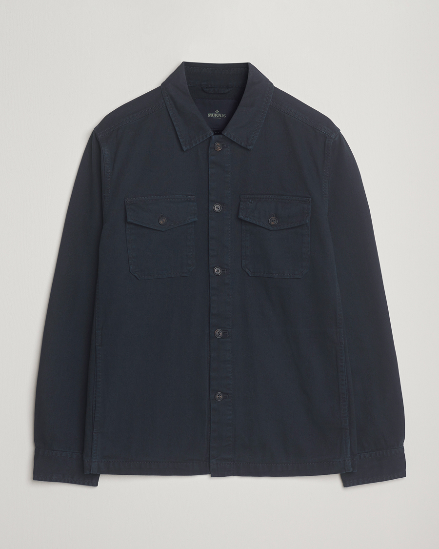 Uomini | Camicie | Morris | Alain Twill Shirt Jacket Old Blue