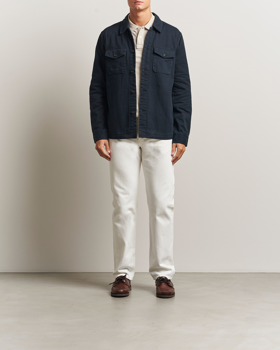 Uomini | Camicie | Morris | Alain Twill Shirt Jacket Old Blue