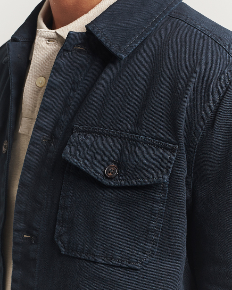 Uomini | Camicie | Morris | Alain Twill Shirt Jacket Old Blue