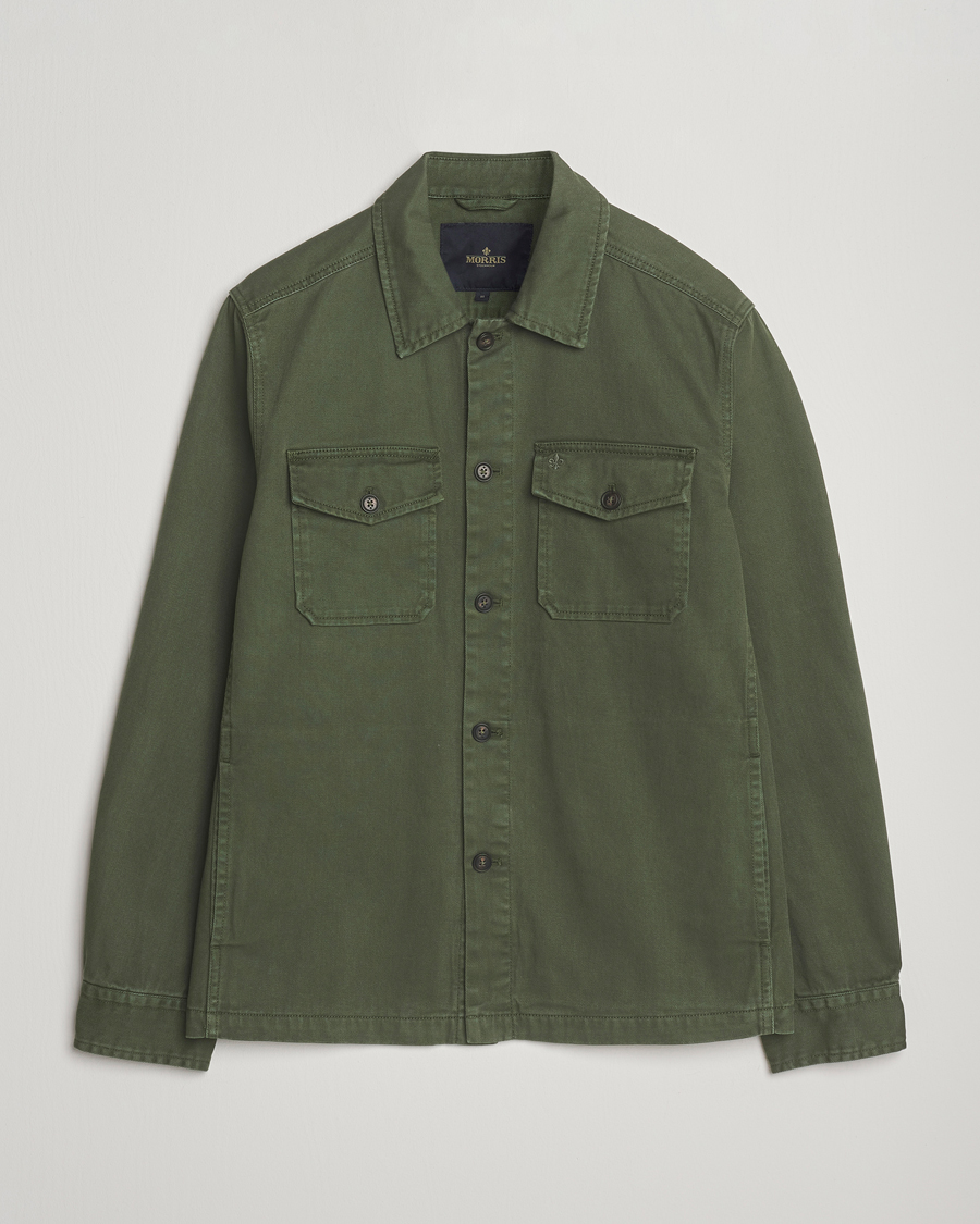 Uomini | Camicie | Morris | Alain Twill Shirt Jacket Olive