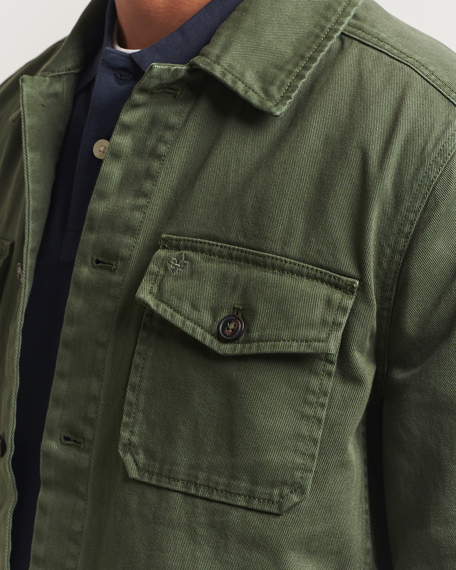 Uomini | Camicie | Morris | Alain Twill Shirt Jacket Olive