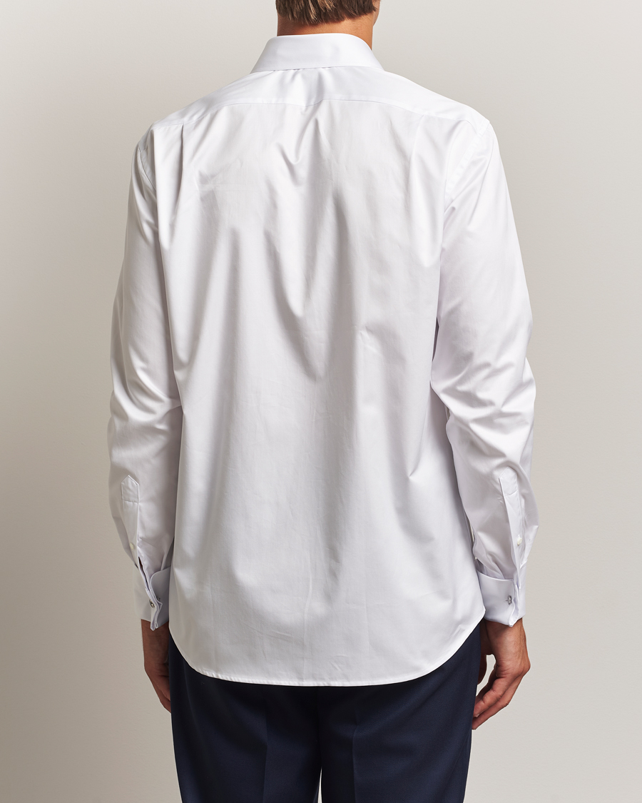 Uomini | Camicie | Stenströms | Regular Fit Cotton Twill Double Cuff Shirt White