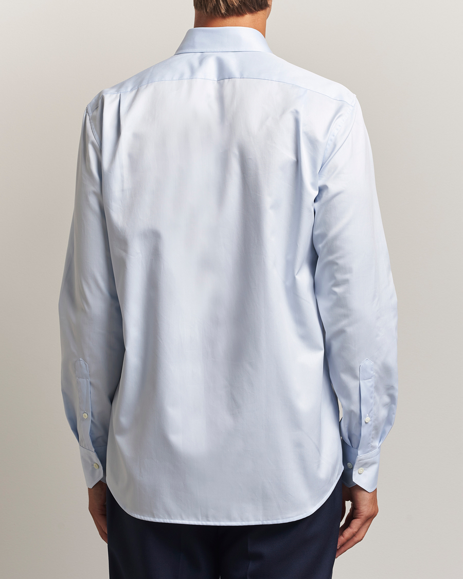 Uomini | Camicie | Stenströms | Regular Fit Cotton Twill Shirt Blue