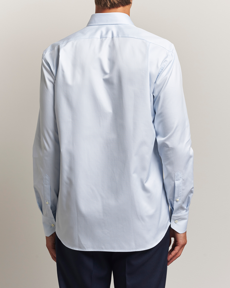 Uomini | Camicie | Stenströms | Regular Fit Thin Stripe Shirt White/Blue