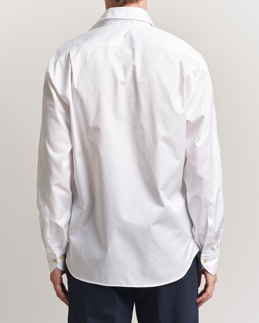 Uomini | Camicie | Stenströms | Regular Fit Washed Cotton Plain Shirt White