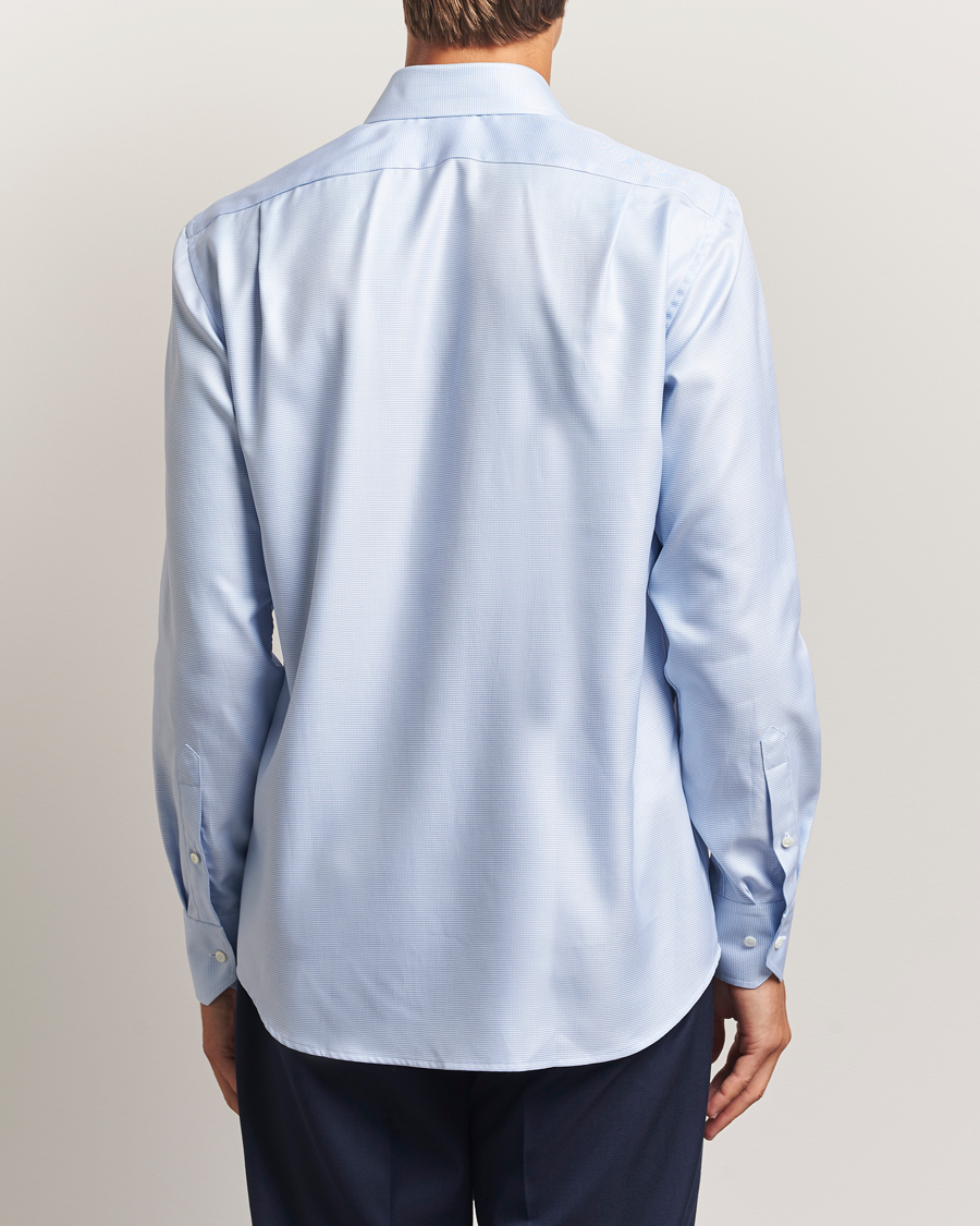 Uomini | Camicie | Stenströms | Regular Fit Houndstooth Shirt Blue