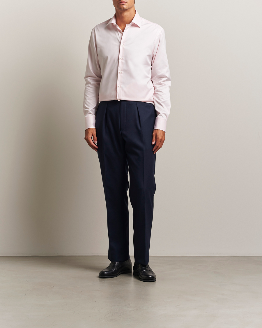 Uomini | Camicie | Stenströms | Regular Fit Cut Away Shirt Pink