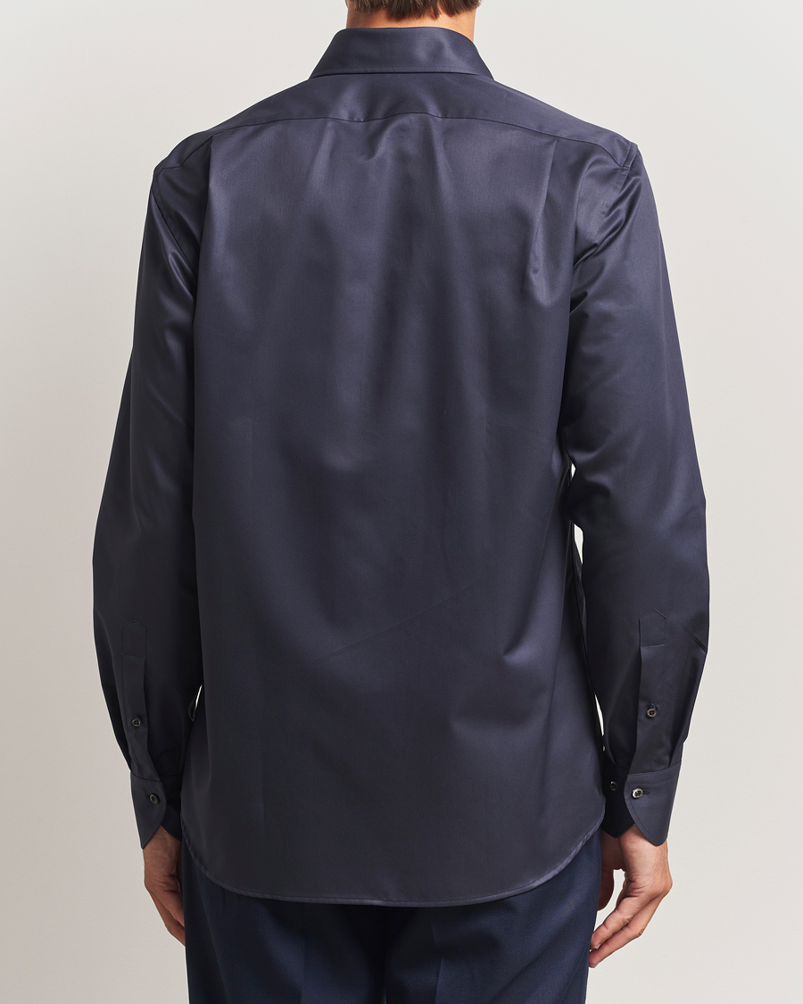 Uomini | Camicie | Stenströms | Regular Fit Extreme Cut Away Shirt Navy