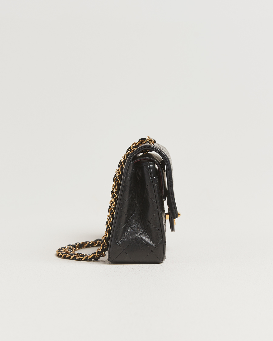 Uomini | Chanel Pre-Owned Classic Double Flap Small Lambskin  Black | Chanel Pre-Owned | Classic Double Flap Small Lambskin  Black