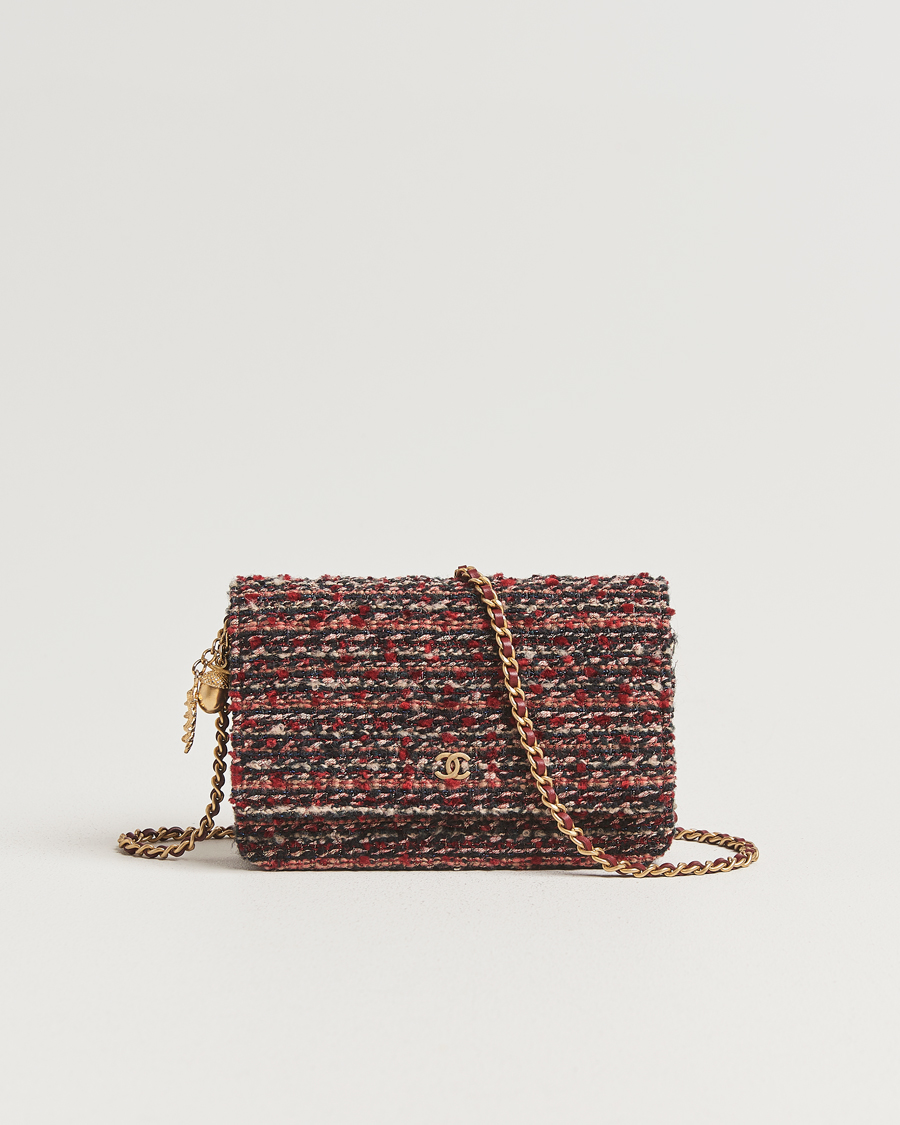 Uomini | Pre-Owned & Vintage Bags | Chanel Pre-Owned | Tweed Wallet On Chain Red