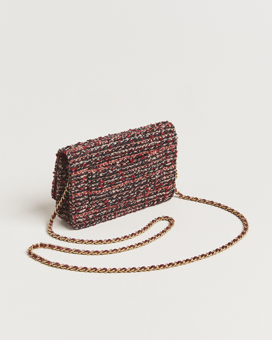 Uomini | Pre-Owned & Vintage Bags | Chanel Pre-Owned | Tweed Wallet On Chain Red