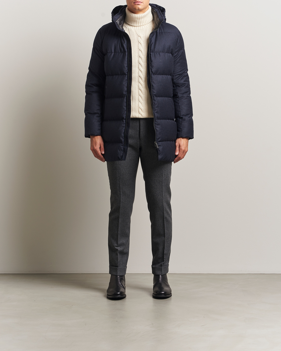 Uomini | Giacche | UBR | Concorde Wool Parka Savile Dark Navy Melange