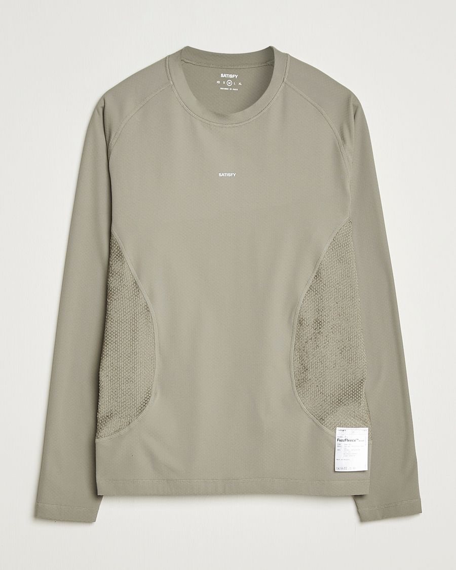 Uomini | T-shirt | Satisfy | FuzzFleece Octa Long Sleeve T-Shirt Vetiver