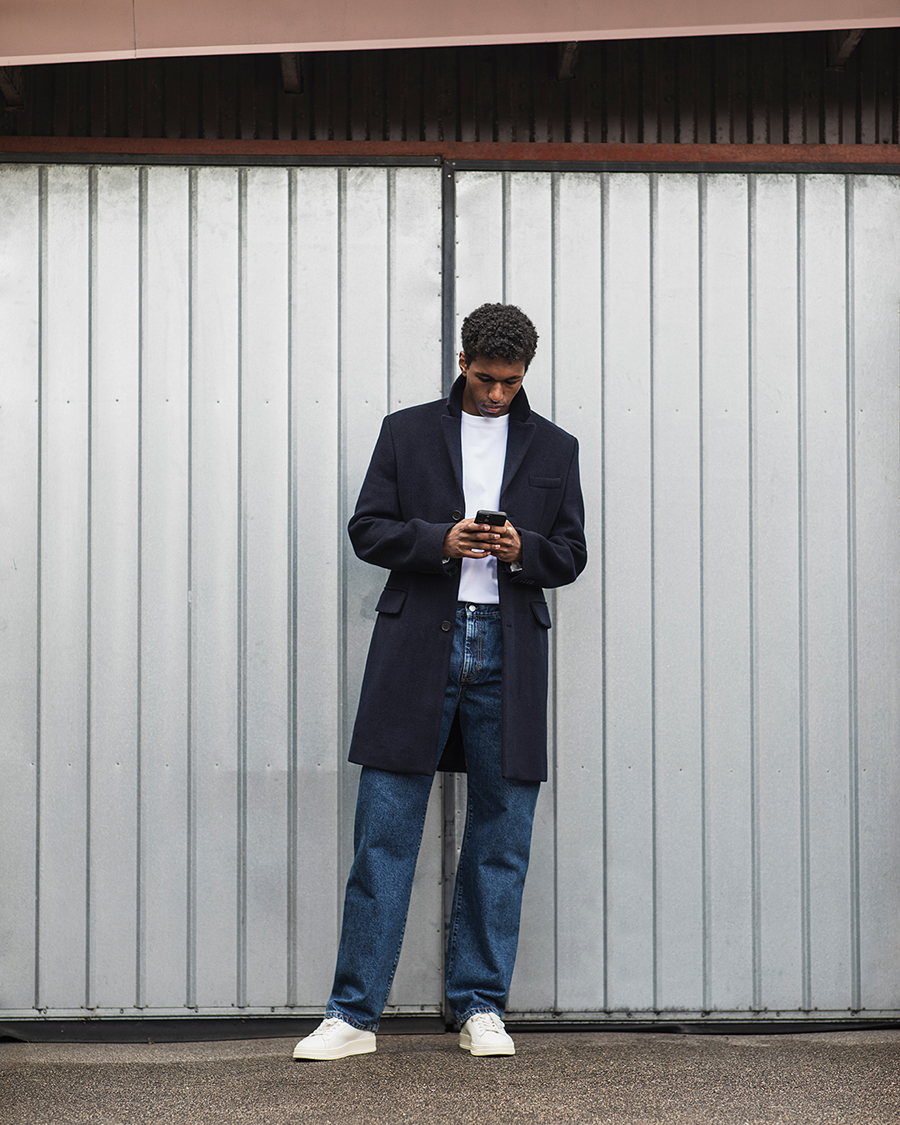 Uomini | Maglieria | Sunflower | Wool Half Zip Navy