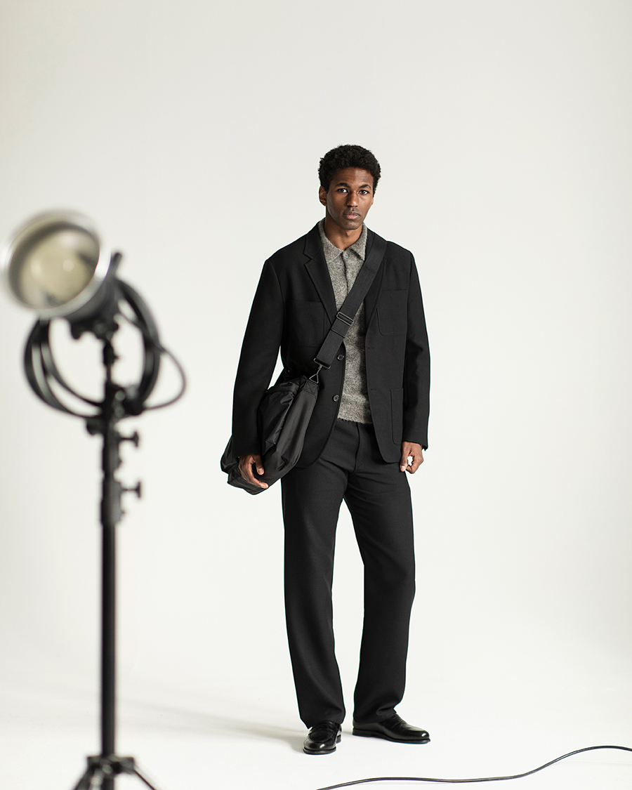 Uomini | Maglieria | Sunflower | Mohair Knitted Polo Grey Melange