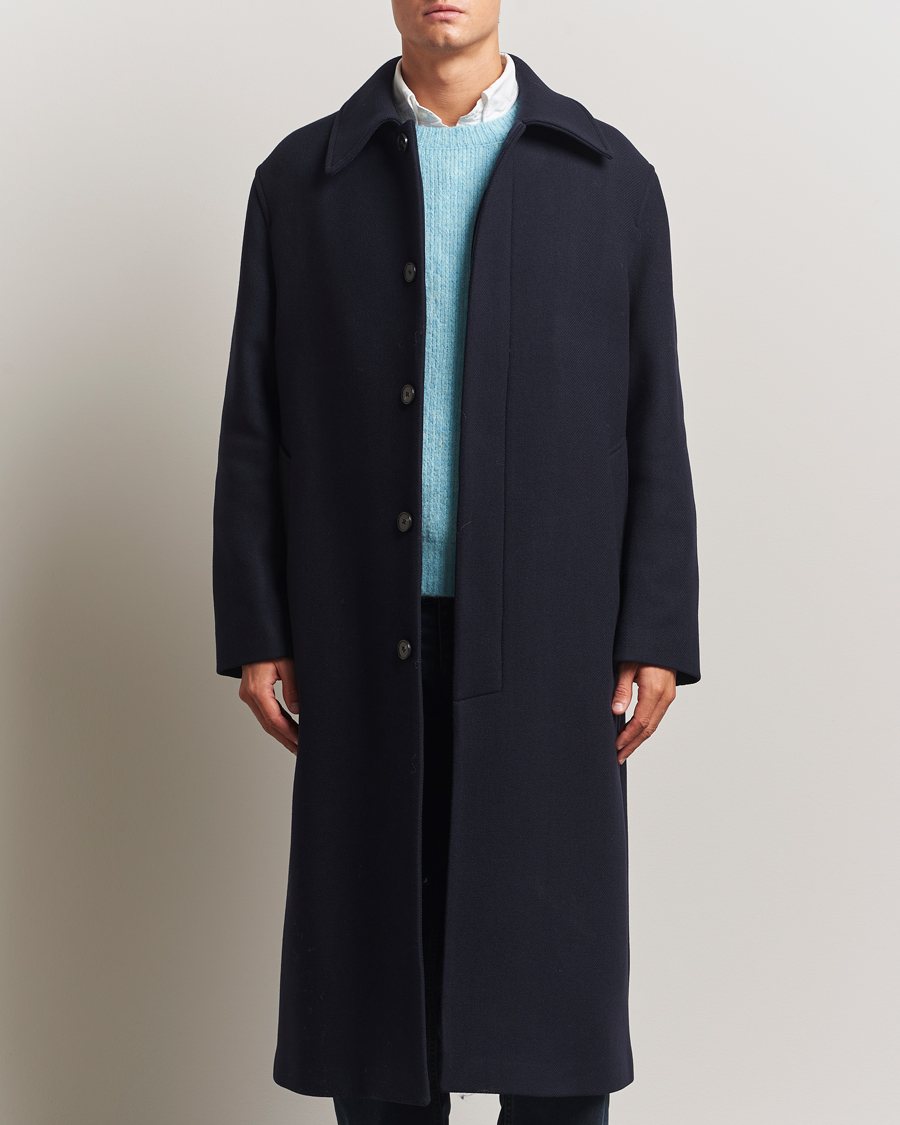 Uomini | Giacche | Sunflower | Wool Winter Coat Navy