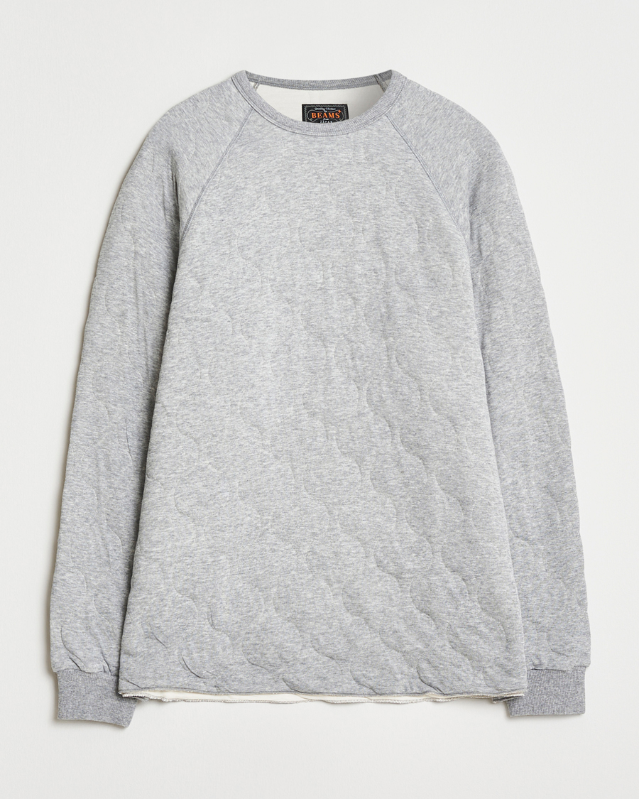 Uomini | Maglieria | BEAMS PLUS | MIL Quilt Crew Neck Grey