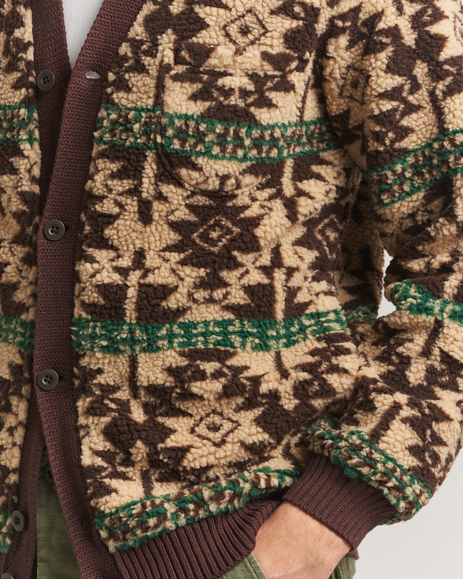 Uomini | Maglieria | BEAMS PLUS | Boa Fleece Cardigan Brown