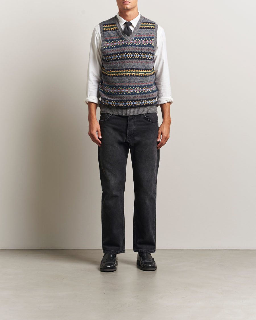 Uomini | Maglieria | BEAMS PLUS | Fairisle Knit Vest Grey