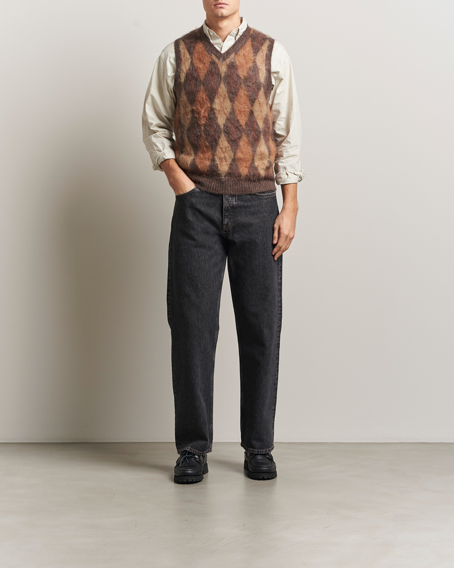 Uomini | Maglieria | BEAMS PLUS | Mohair Knit Vest Brown