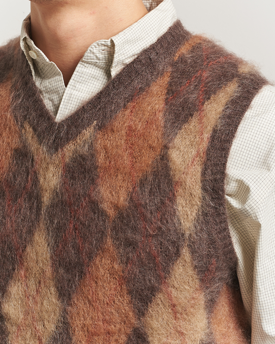 Uomini | Maglieria | BEAMS PLUS | Mohair Knit Vest Brown