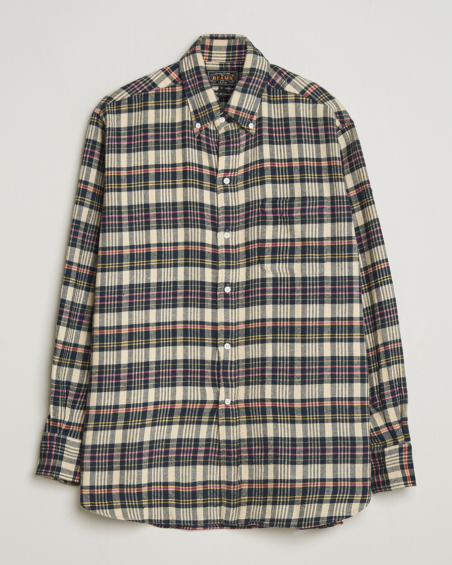 Uomini | Camicie | BEAMS PLUS | Flannel Button Down Shirt Beige Check
