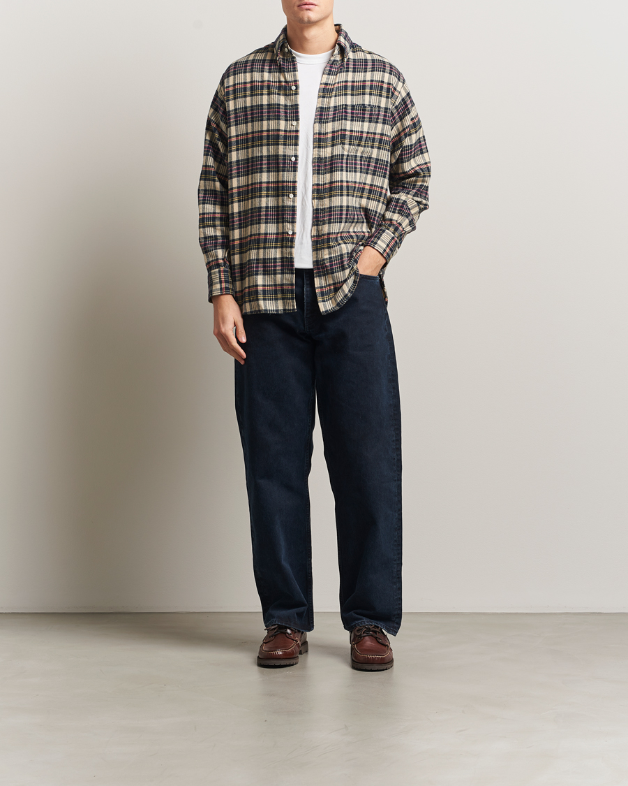 Uomini | Camicie | BEAMS PLUS | Flannel Button Down Shirt Beige Check