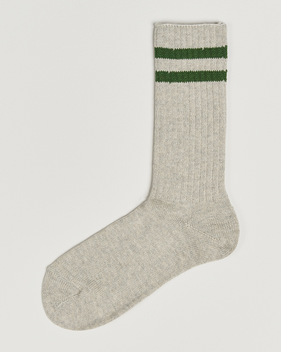 Uomini | Biancheria intima | BEAMS PLUS | Schoolboy Socks Grey/Green