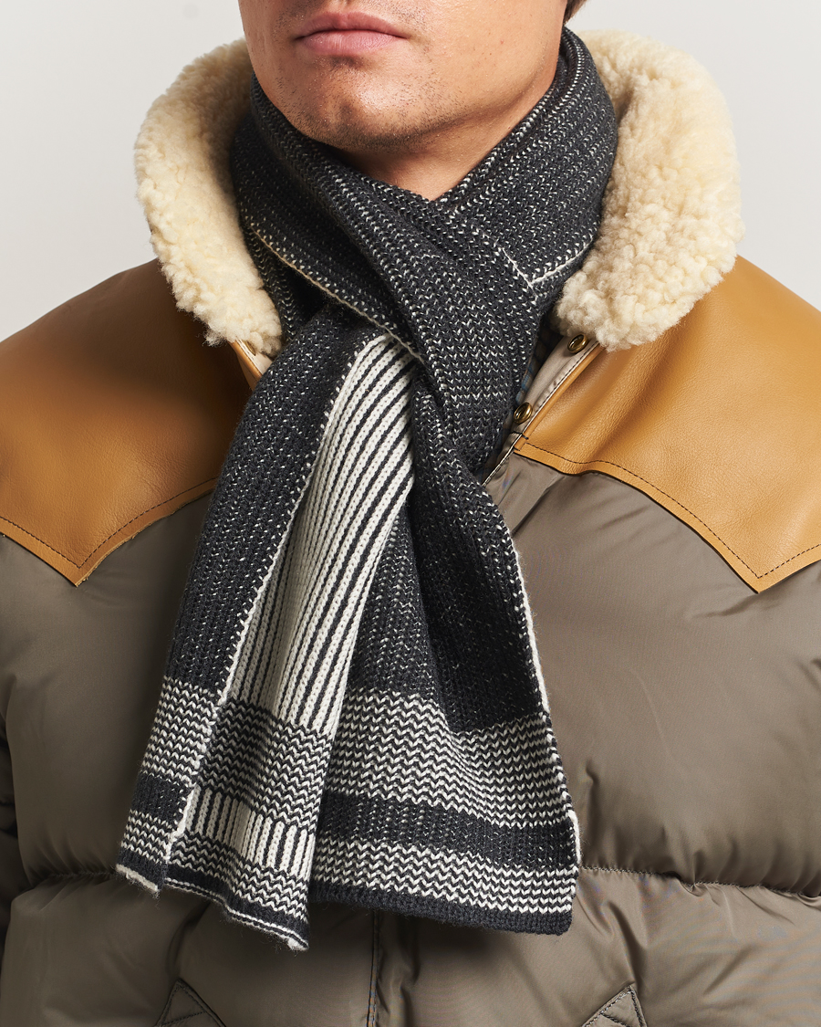 Uomini | BEAMS PLUS Wool/Cashmere Rib Scarf Grey | BEAMS PLUS | Wool/Cashmere Rib Scarf Grey