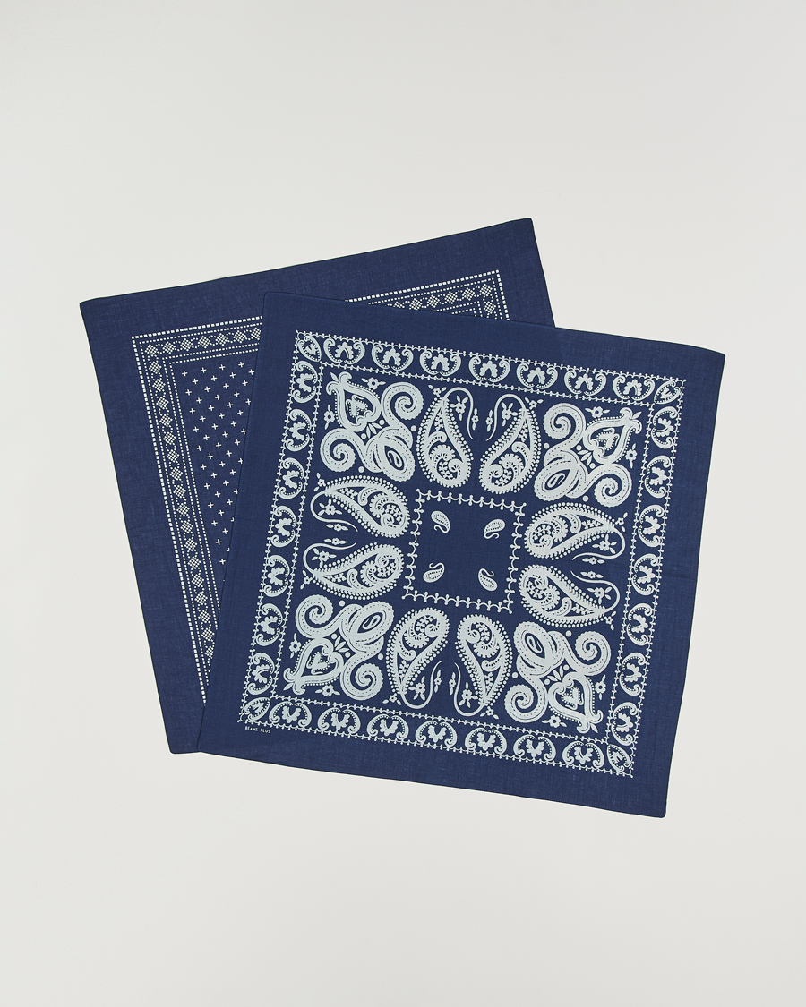 Uomini | BEAMS PLUS 2-Pack Bandana Set Navy | BEAMS PLUS | 2-Pack Bandana Set Navy
