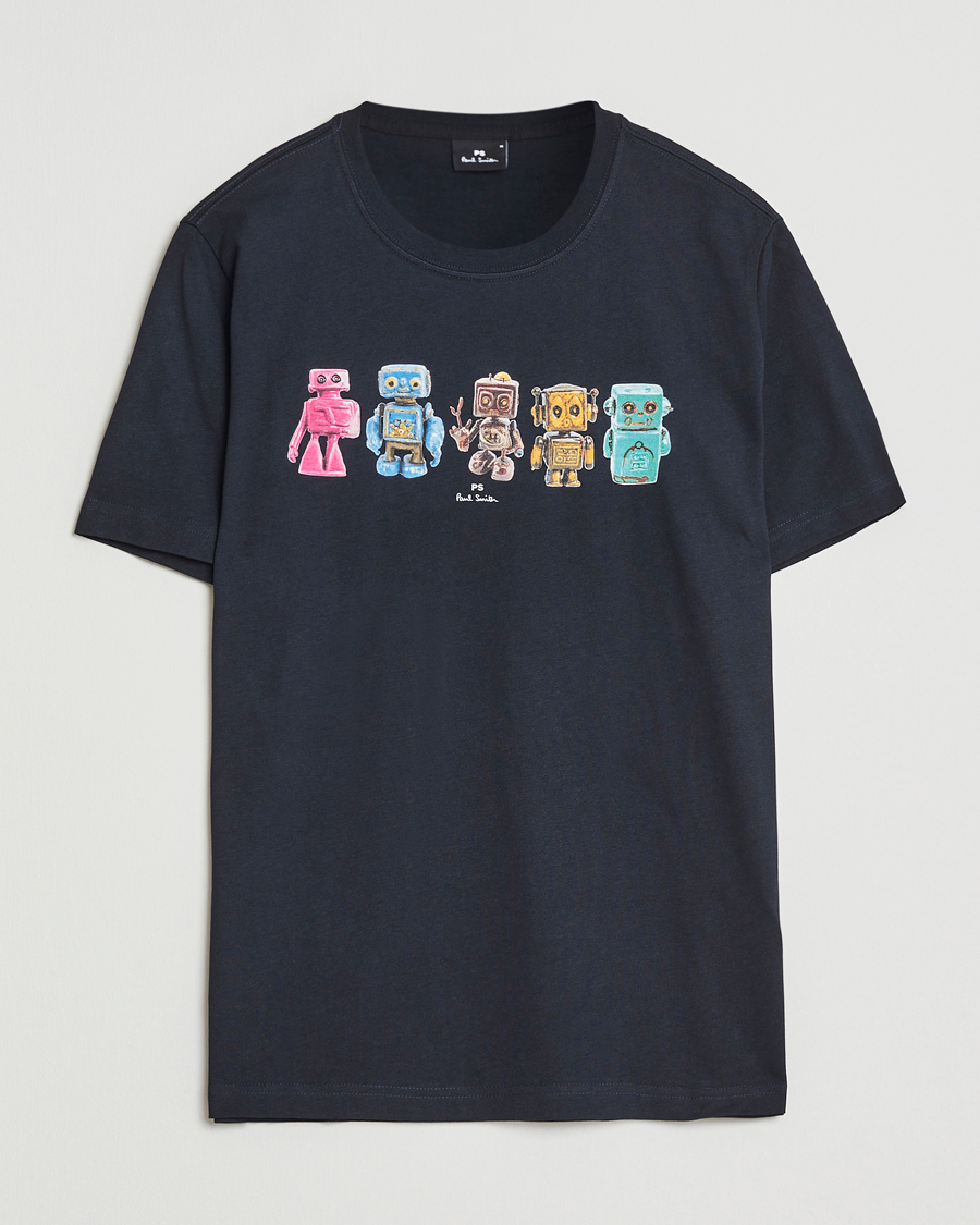 Uomini | T-shirt | PS Paul Smith | Robots Crew Neck T-Shirt Blue